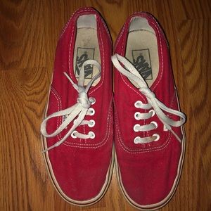 Red classic canvas vans